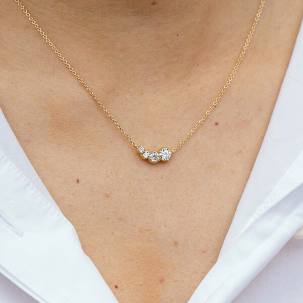 Collana Audrey in oro 18k 750 etico Fairmined e diamanti lab grown | Gioieli etici e artigianali