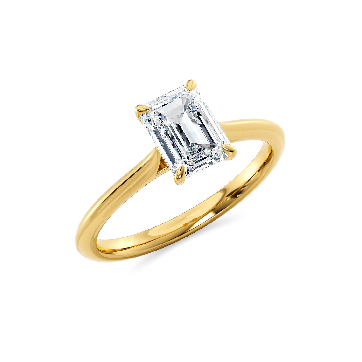 Anello Marie solitario diamante smeraldo lab grown Marie oro etico fairmined 18k
