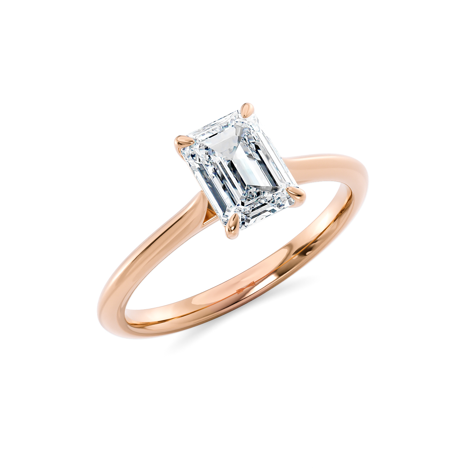 Anello Marie solitario diamante smeraldo lab grown Marie oro etico fairmined 18k