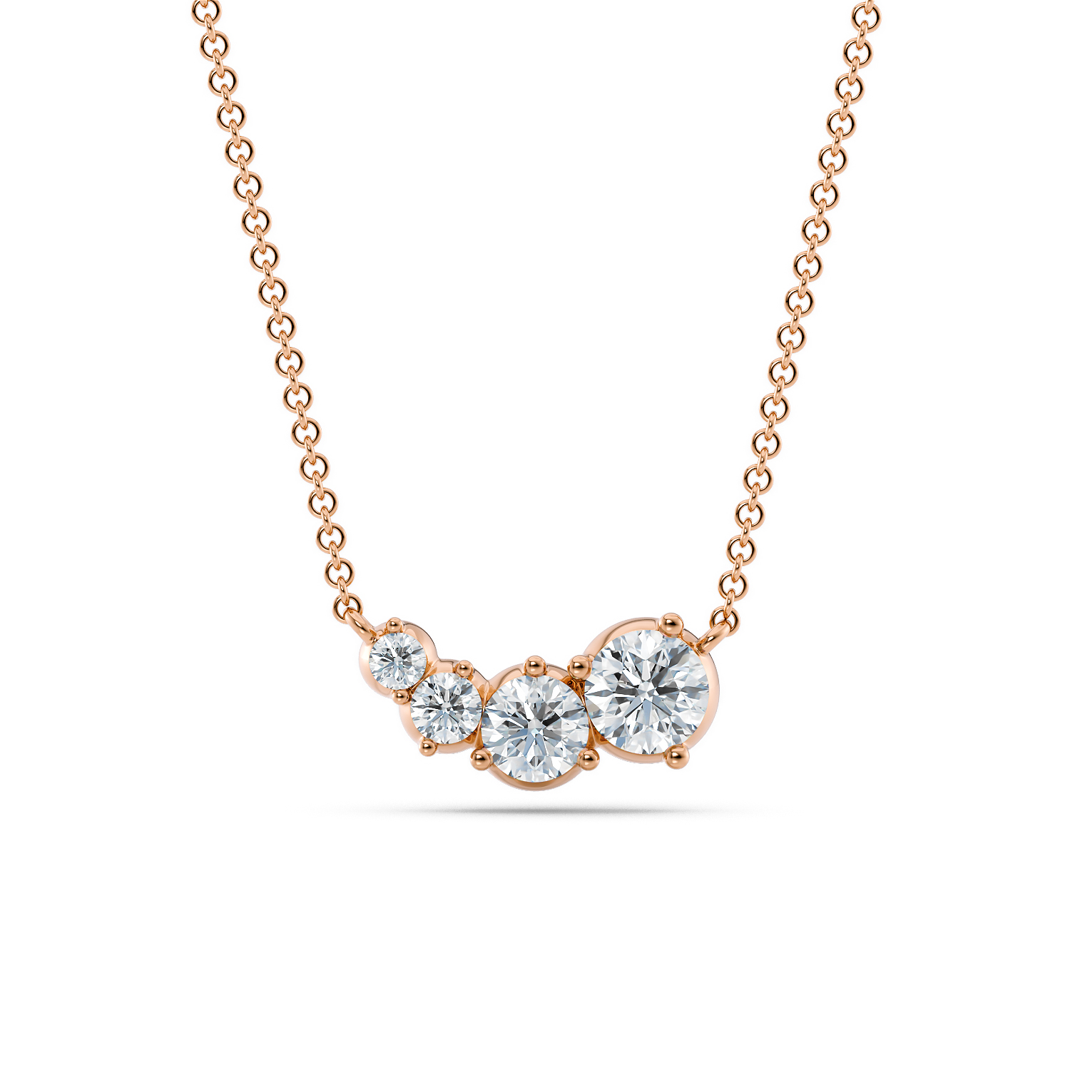 Collana Audrey in oro rosa 18k 750 Fairmined e diamanti lab grown | Gioieli etici e artigianali