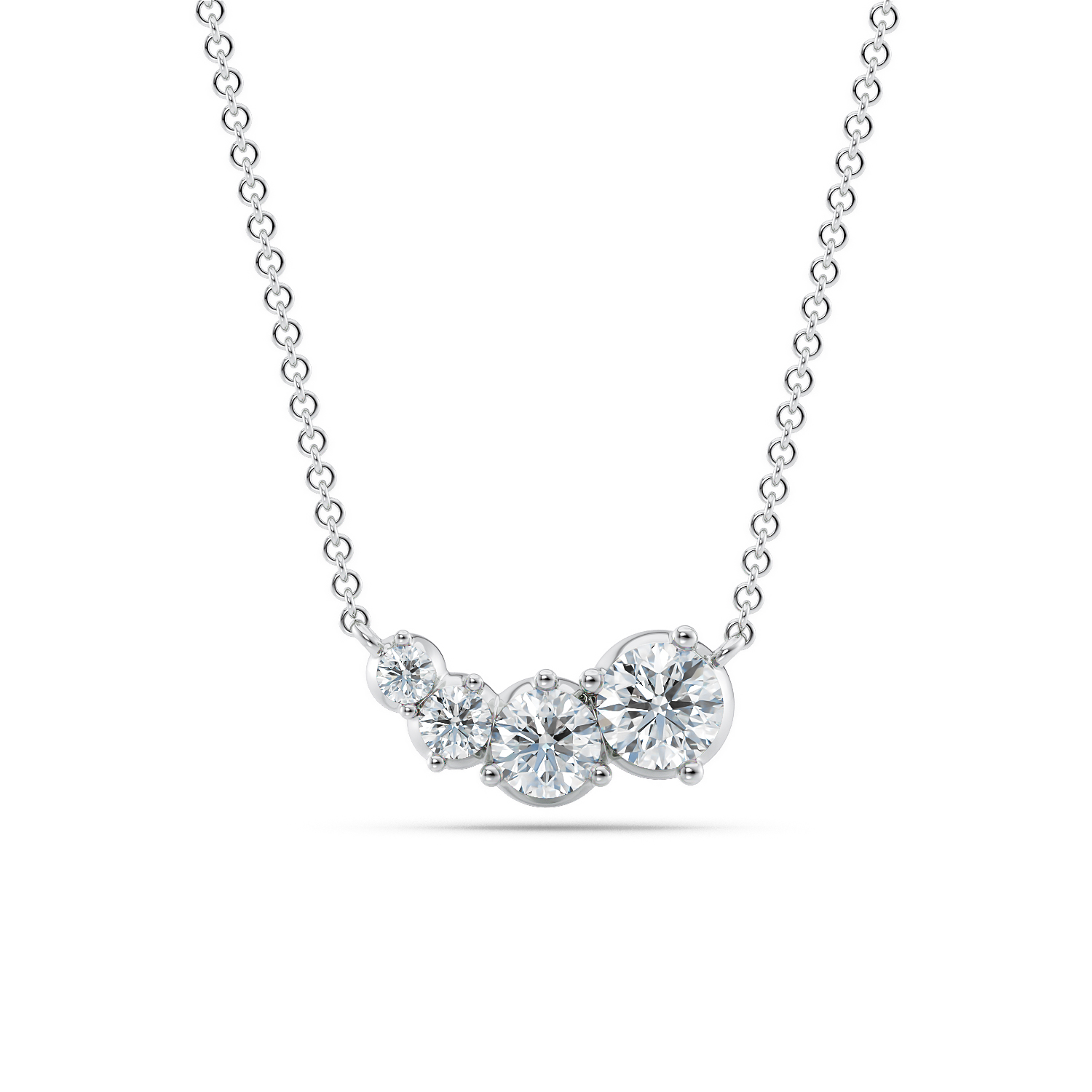 Collana Audrey in oro bianco 18k 750 Fairmined e diamanti lab grown | Gioieli etici e artigianali