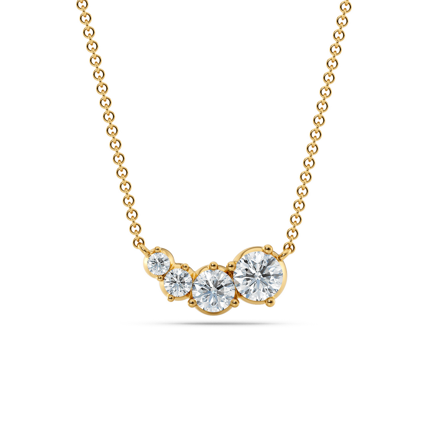 Collana Audrey in oro giallo 18k 750 Fairmined e diamanti lab grown | Gioieli etici e artigianali