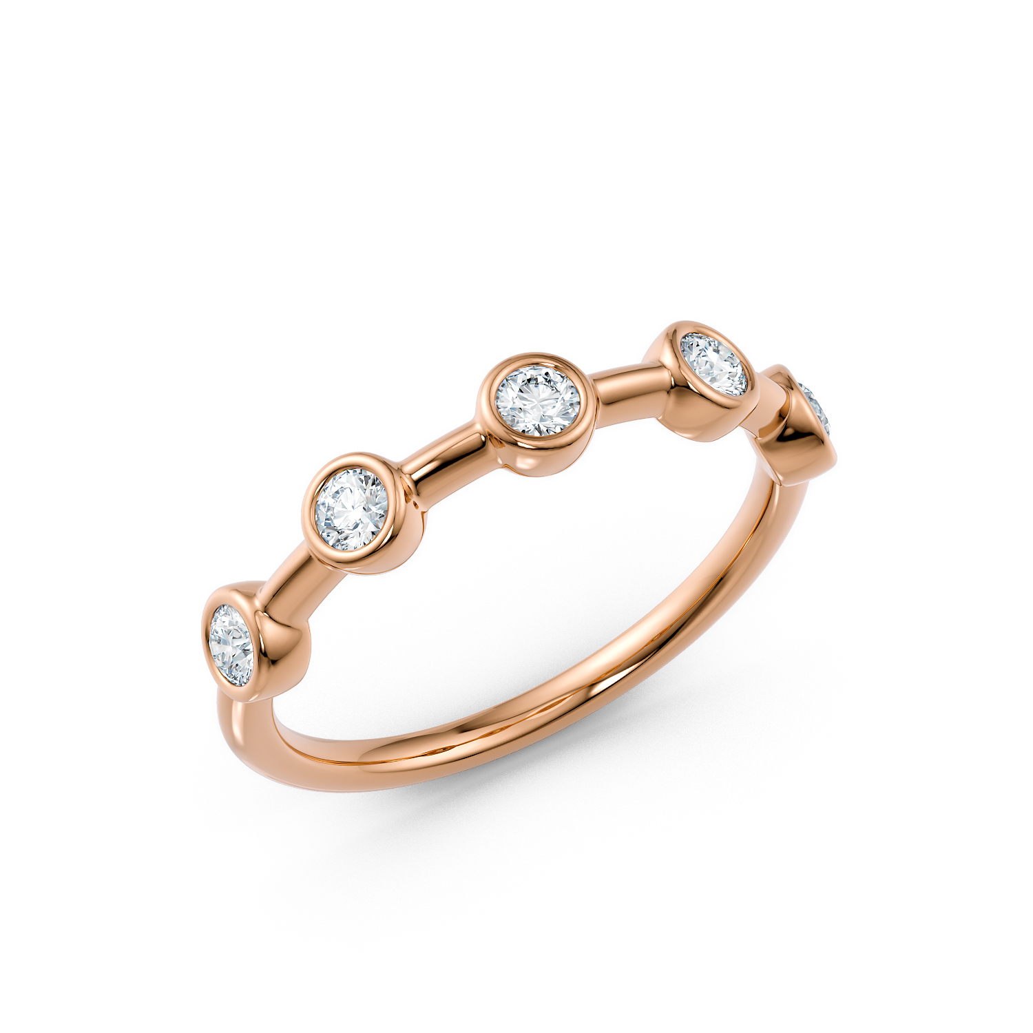 Anello Halley in oro rosa fairmined etico 18k 750 diamanti lab grown diamanti da laboratorio Fàbera Jewelry