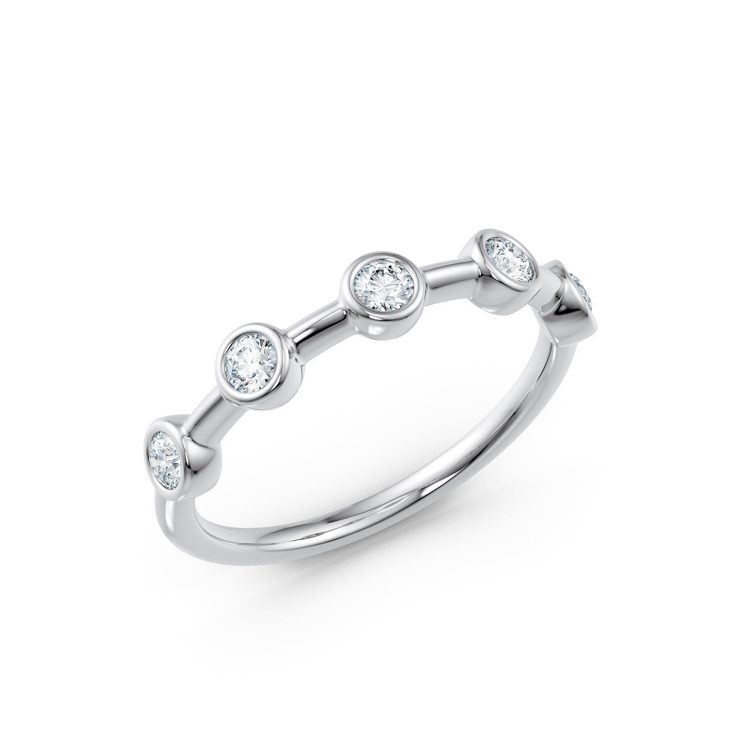 Anello Halley in oro bianco fairmined etico 18k 750 diamanti lab grown diamanti da laboratorio Fàbera Jewelry