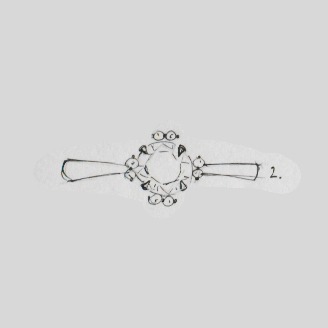 Disegno anello Rose - Fàbera Jewelry - oro riciclato - diamanti da laboratorio - diamanti lab grown - gioielli su misura firenze