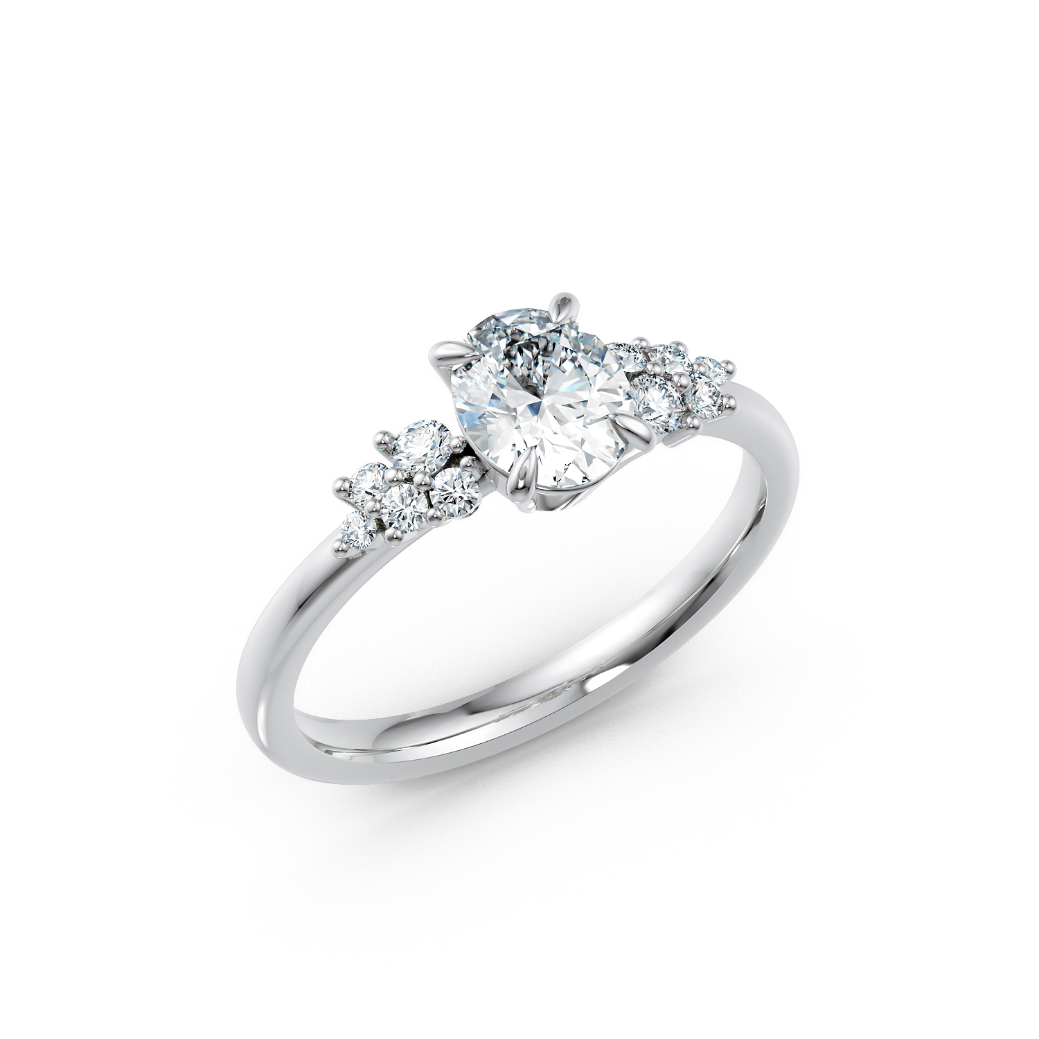 Anello di fidanzamento Ella in oro 18k 750 Fairmined e diamanti lab grown certificati - Fàbera Jewelry