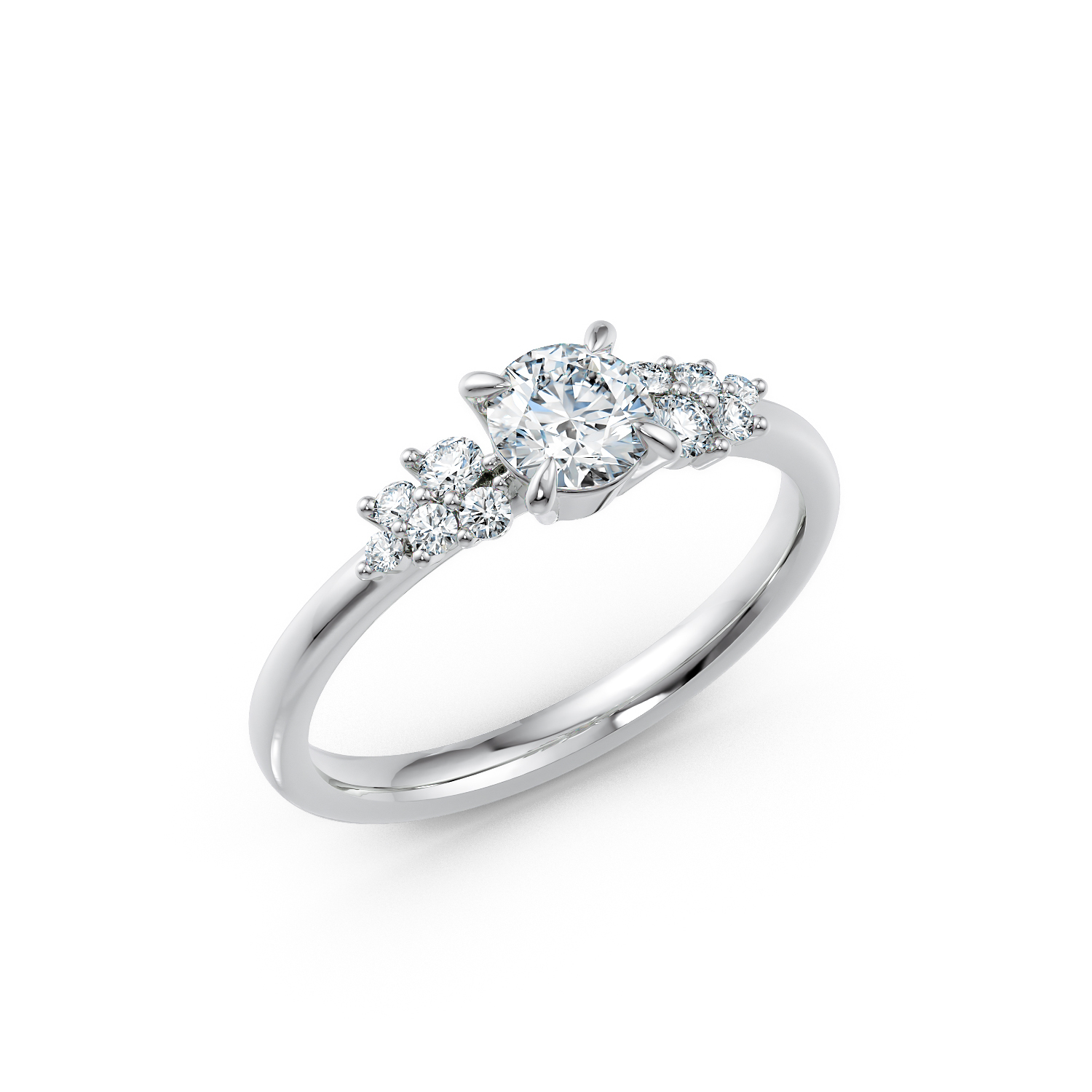Anello di fidanzamento Ella in oro 18k 750 Fairmined e diamanti lab grown certificati - Fàbera Jewelry