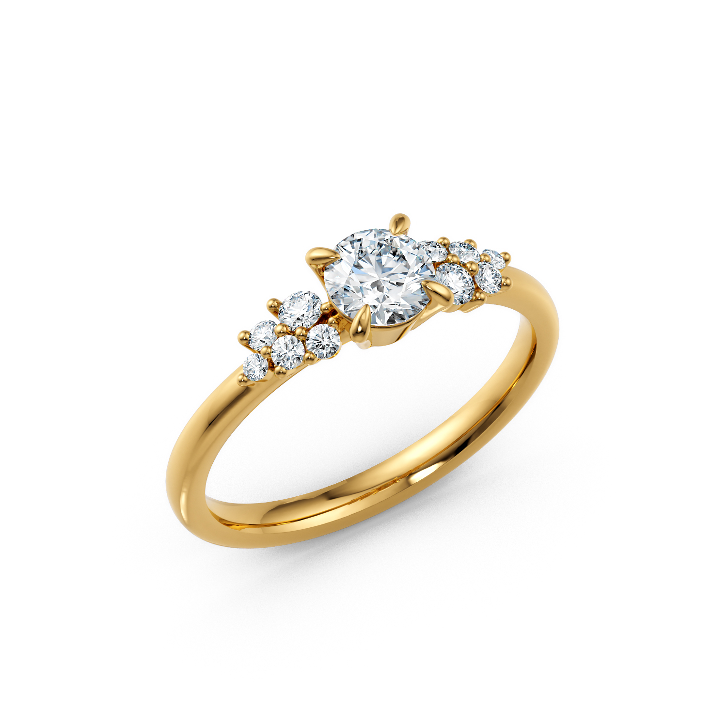 Anello di fidanzamento Ella in oro 18k 750 Fairmined e diamanti lab grown certificati - Fàbera Jewelry