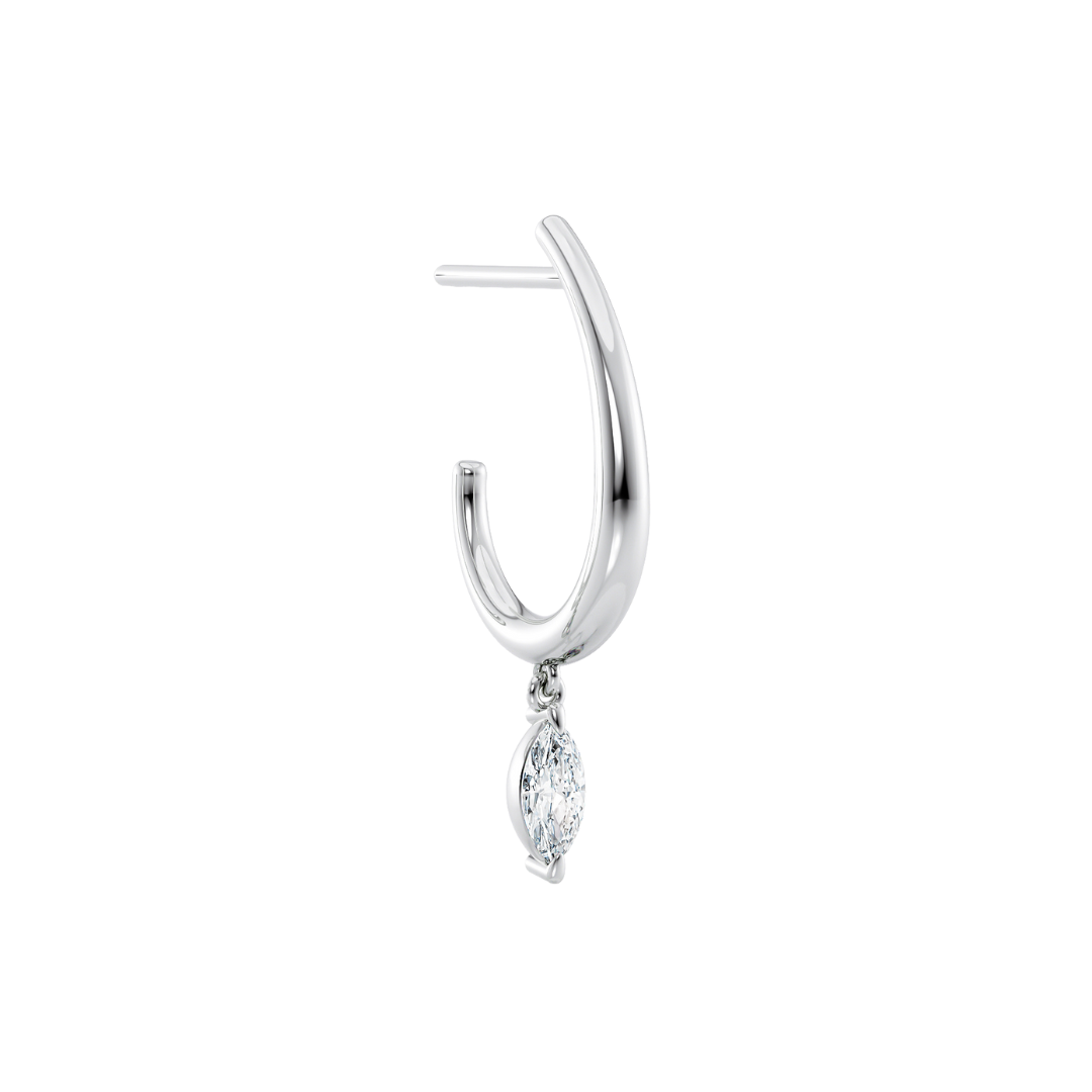 Orecchino Aretha in oro bianco Fairmined 18k 750 e diamanti lab grown diamanti da laboratorio Fàbera Jewelry