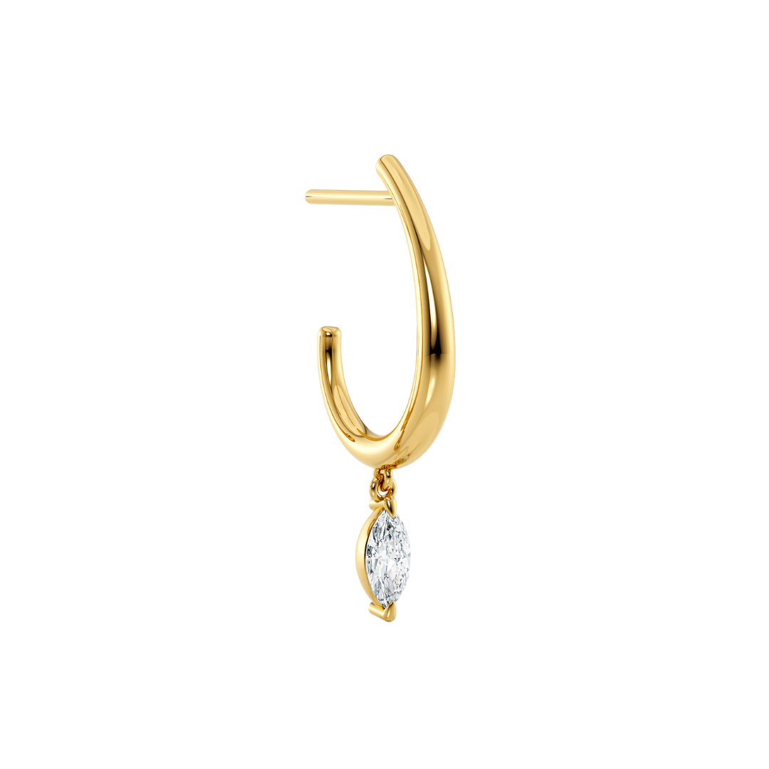 Orecchino Aretha in oro giallo Fairmined 18k 750 e diamanti lab grown diamanti da laboratorio Fàbera Jewelry