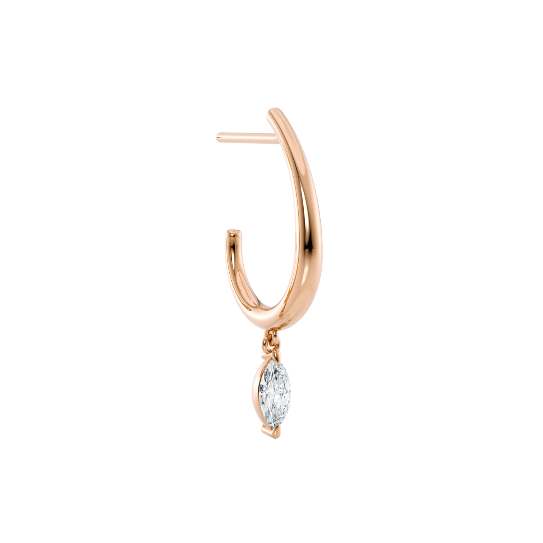 Orecchino Aretha in oro rosa Fairmined 18k 750 e diamanti lab grown diamanti da laboratorio Fàbera Jewelry
