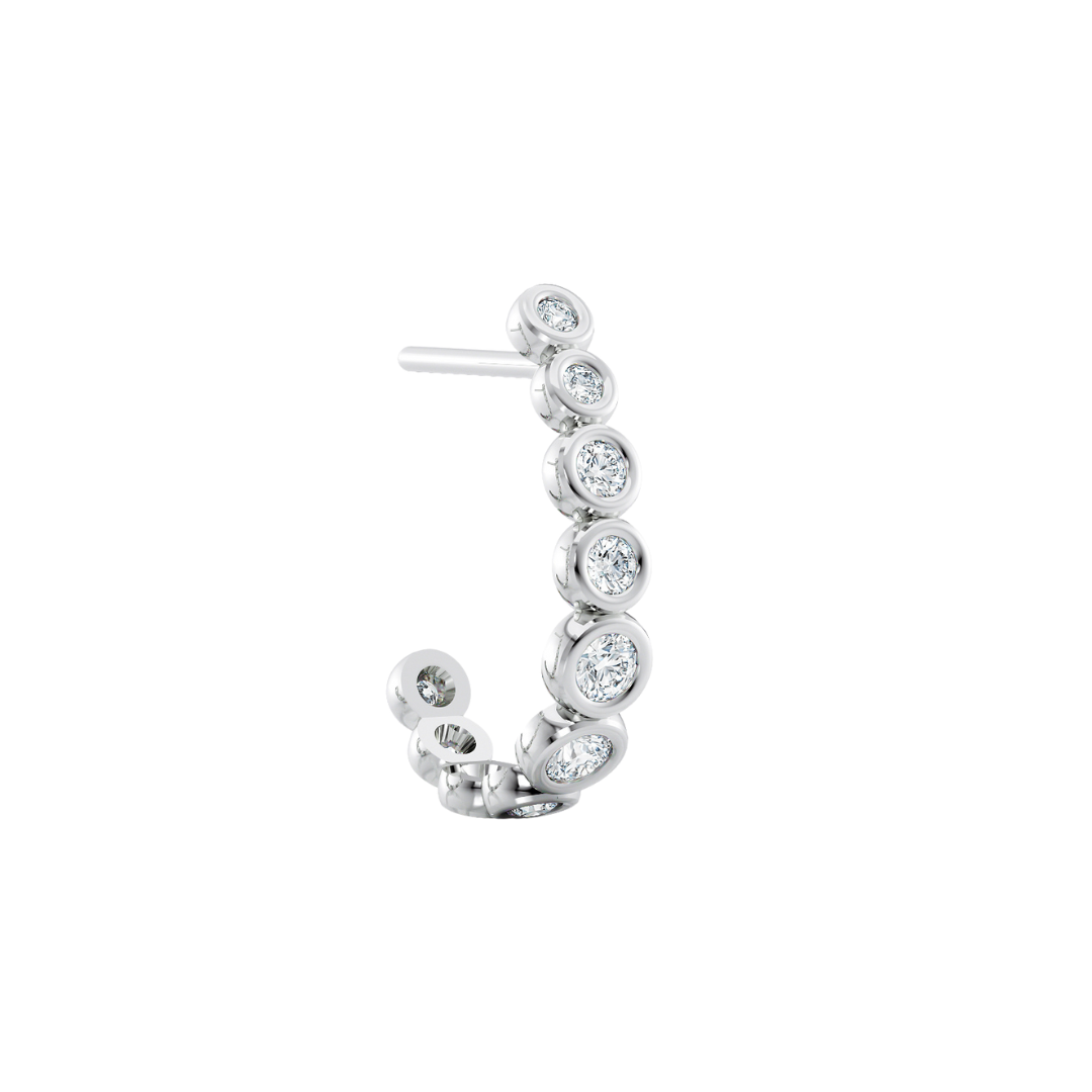 Orecchino Coco in oro bianco Fairmined 18k 750 e diamanti lab grown diamanti da laboratorio Fàbera Jewelry