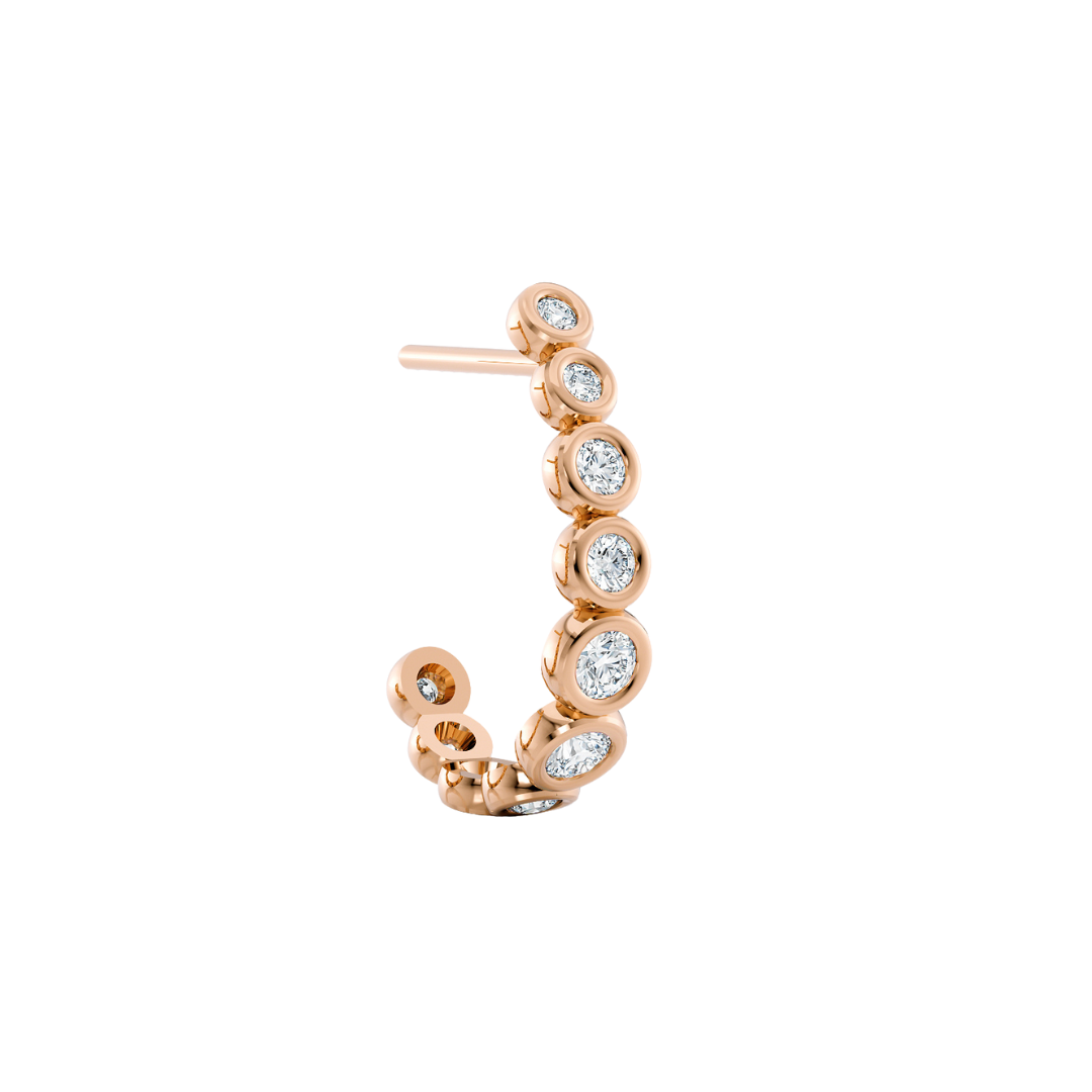 Orecchino Coco in oro rosa Fairmined 18k 750 e diamanti lab grown diamanti da laboratorio Fàbera Jewelry