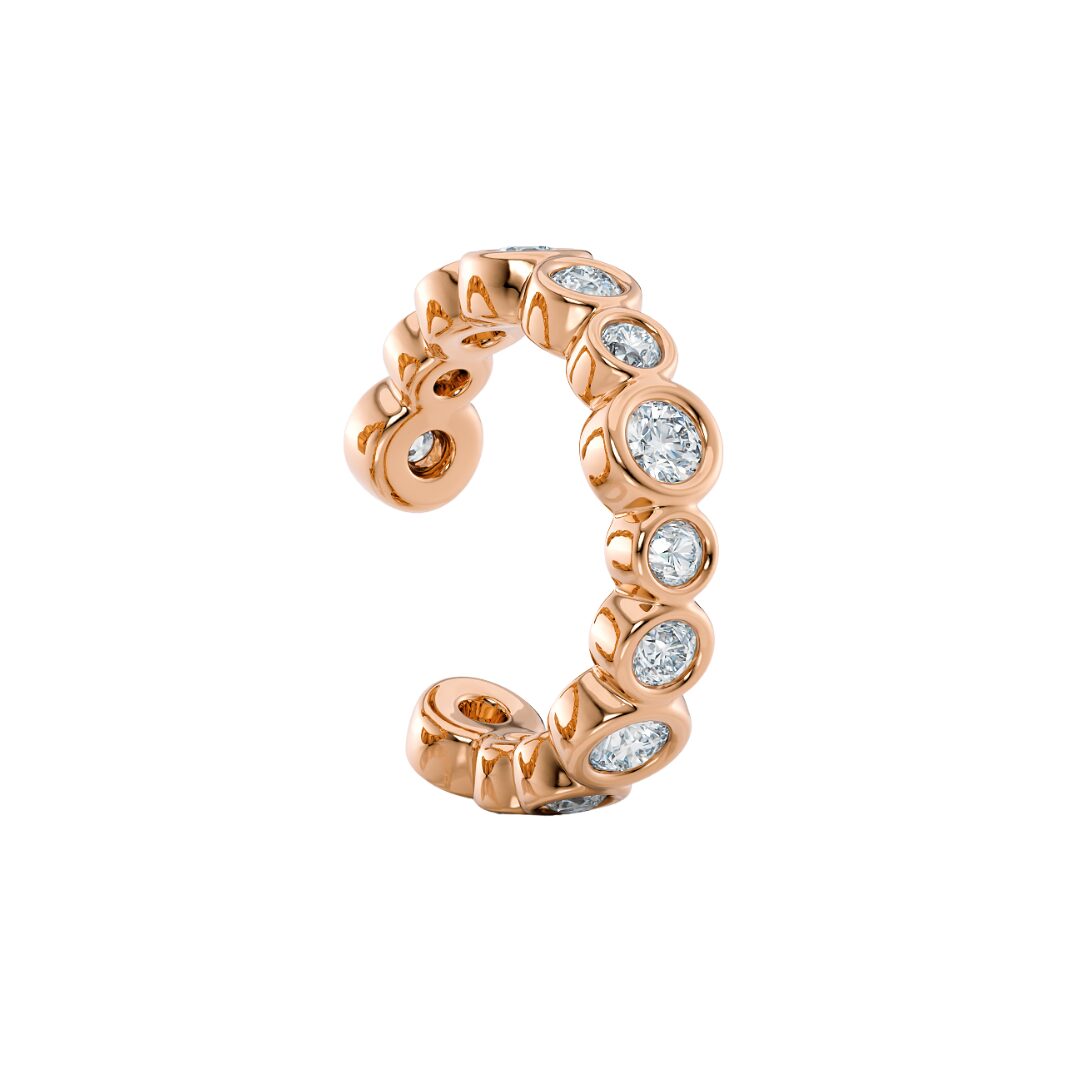 Luce ear cuff oro giallo fairmined etico 18k 750 diamanti lab grown diamanti da laboratorio Fàbera Jewelry