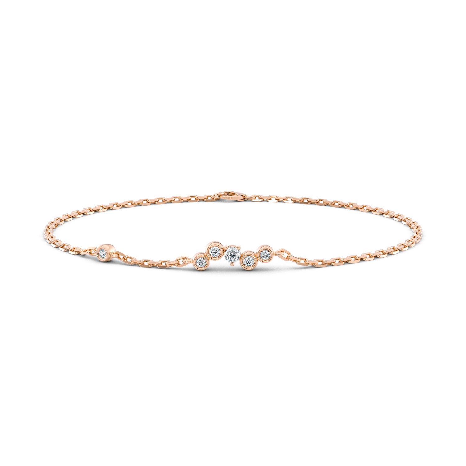 Bracciale Harmony in oro rosa fairmined etico 18k 750 diamanti lab grown diamanti da laboratorio Fàbera Jewelry