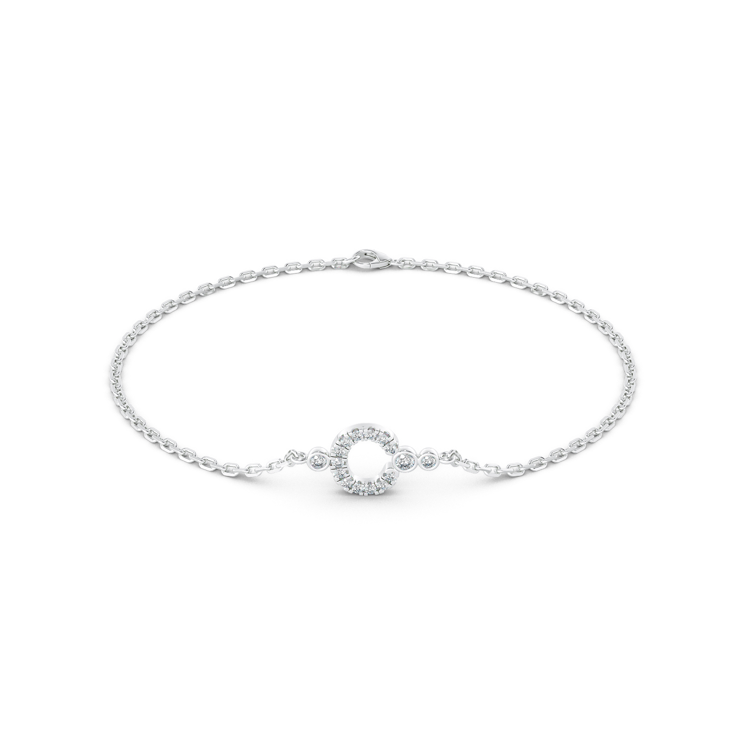 Bracciale LoveLetter in oro bianco fairmined etico 18k 750 diamanti lab grown diamanti da laboratorio Fàbera Jewelry