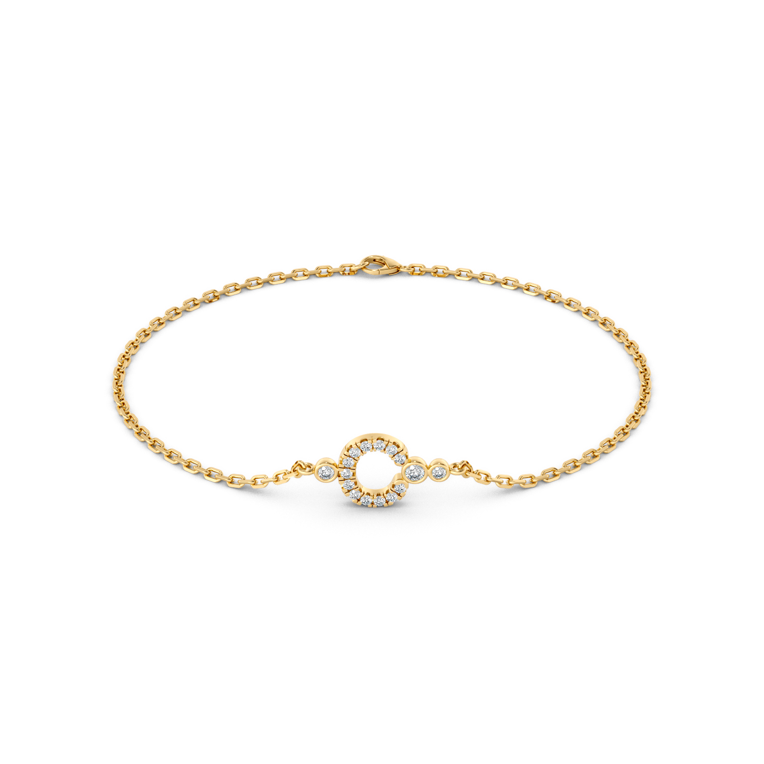 Bracciale LoveLetter in oro giallo fairmined etico 18k 750 diamanti lab grown diamanti da laboratorio Fàbera Jewelry