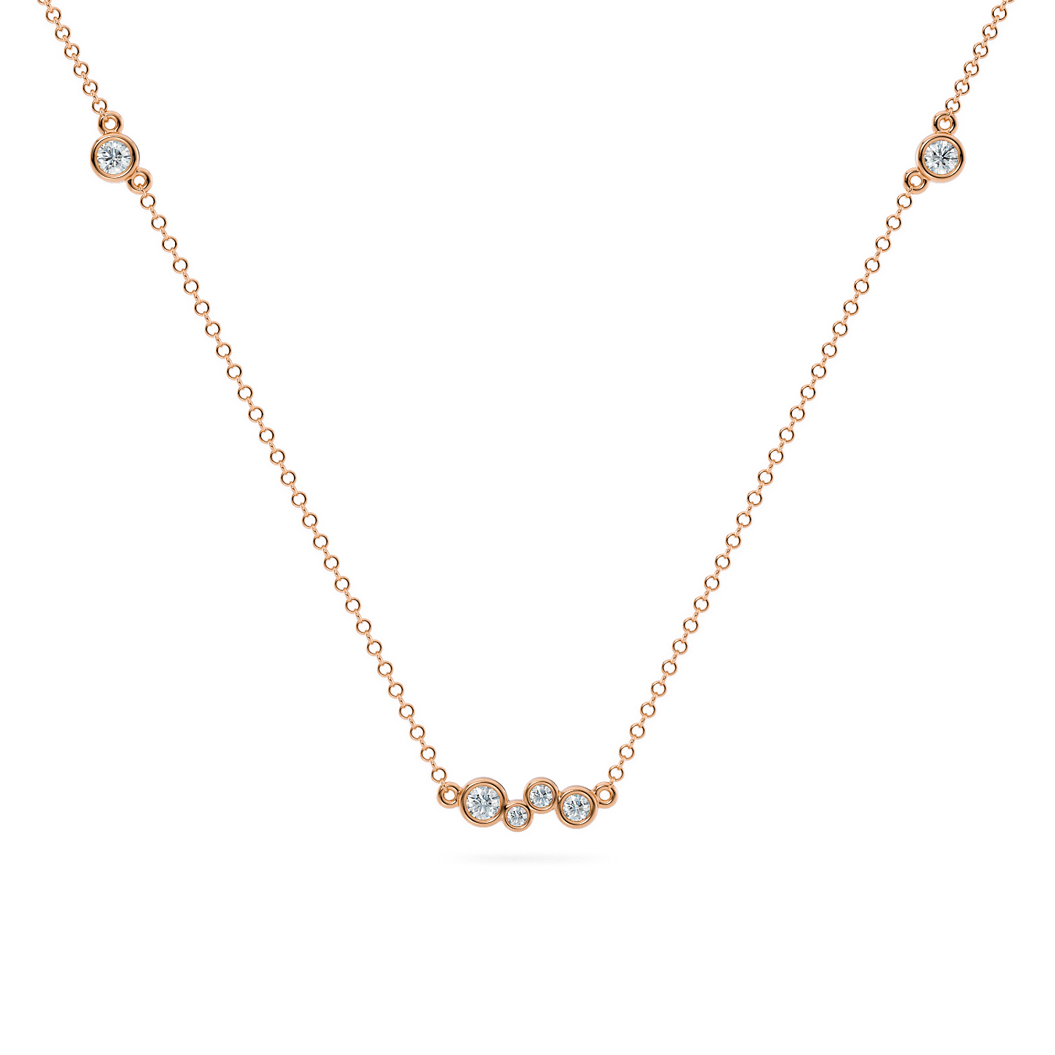 Collana Harmony in oro rosa Etico 18k 750 certificato Fairmined e diamanti lab grown - gioielli etici artigianali | Fàbera Jewelry