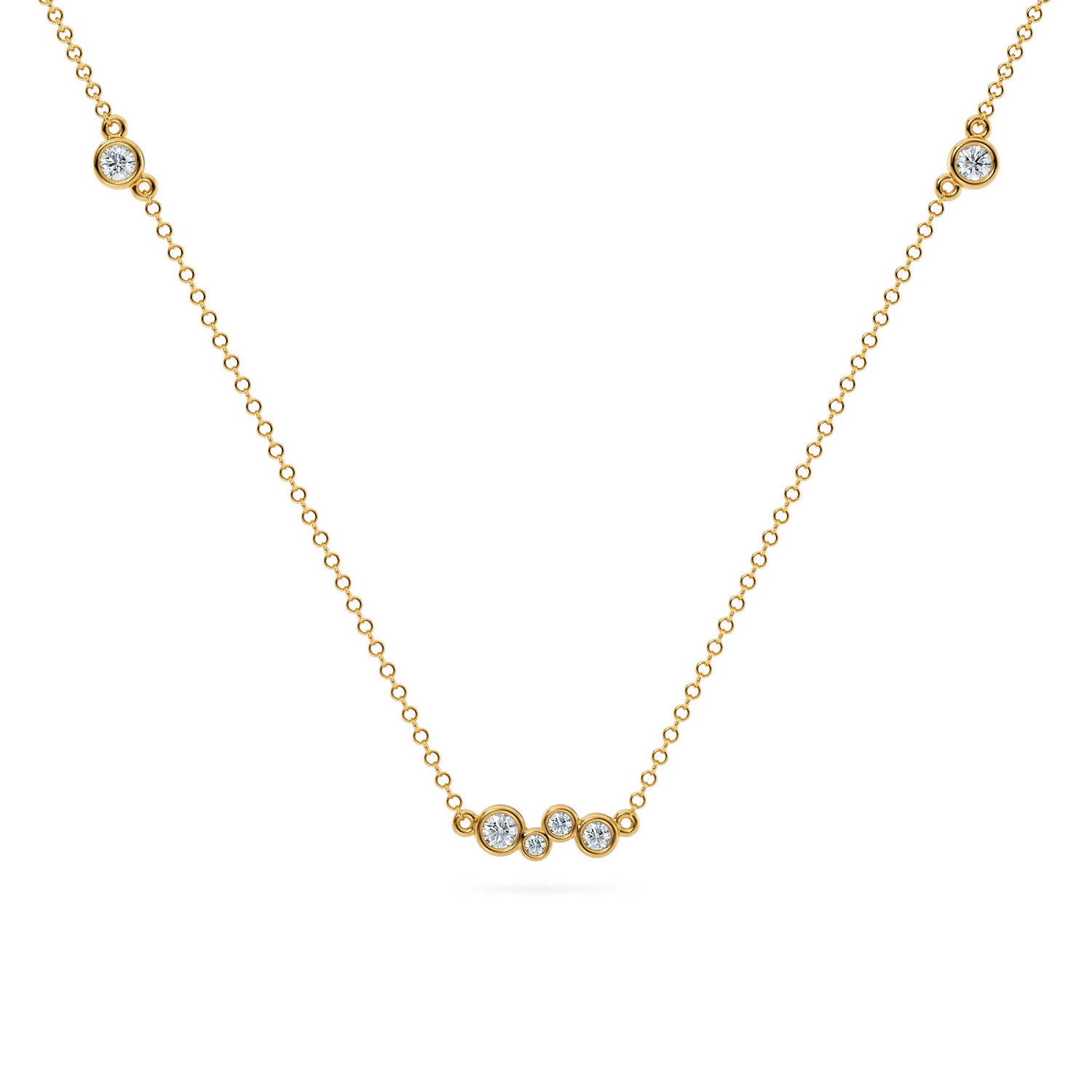Collana Harmony in oro giallo Etico 18k 750 certificato Fairmined e diamanti lab grown - gioielli etici artigianali | Fàbera Jewelry