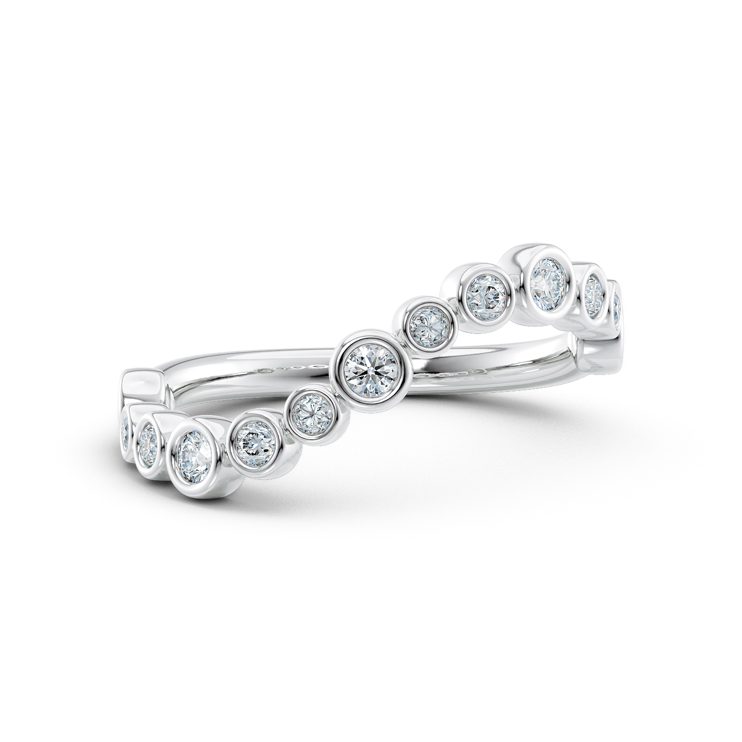 Anello di fidanzamento Wavy fede in oro etico 18k 750 Fairmined e diamanti lab grown da laboratorio certificati | Gioielli etici Fàbera Jewelry