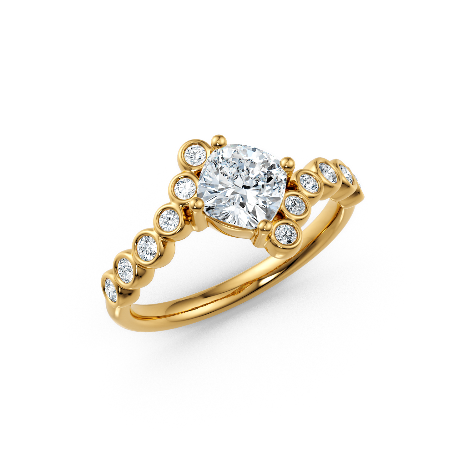 Anello di fidanzamento solitario Eva oro giallo fairmined etico 18k 750 diamanti lab grown diamanti da laboratorio Fàbera Jewelry