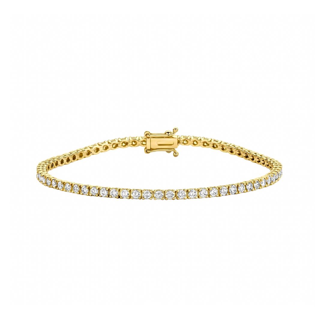 Bracciale Tennis con oro giallo etico 18k Fairmined e diamanti lab grown | Fàbera Jewelry etica e artigianale