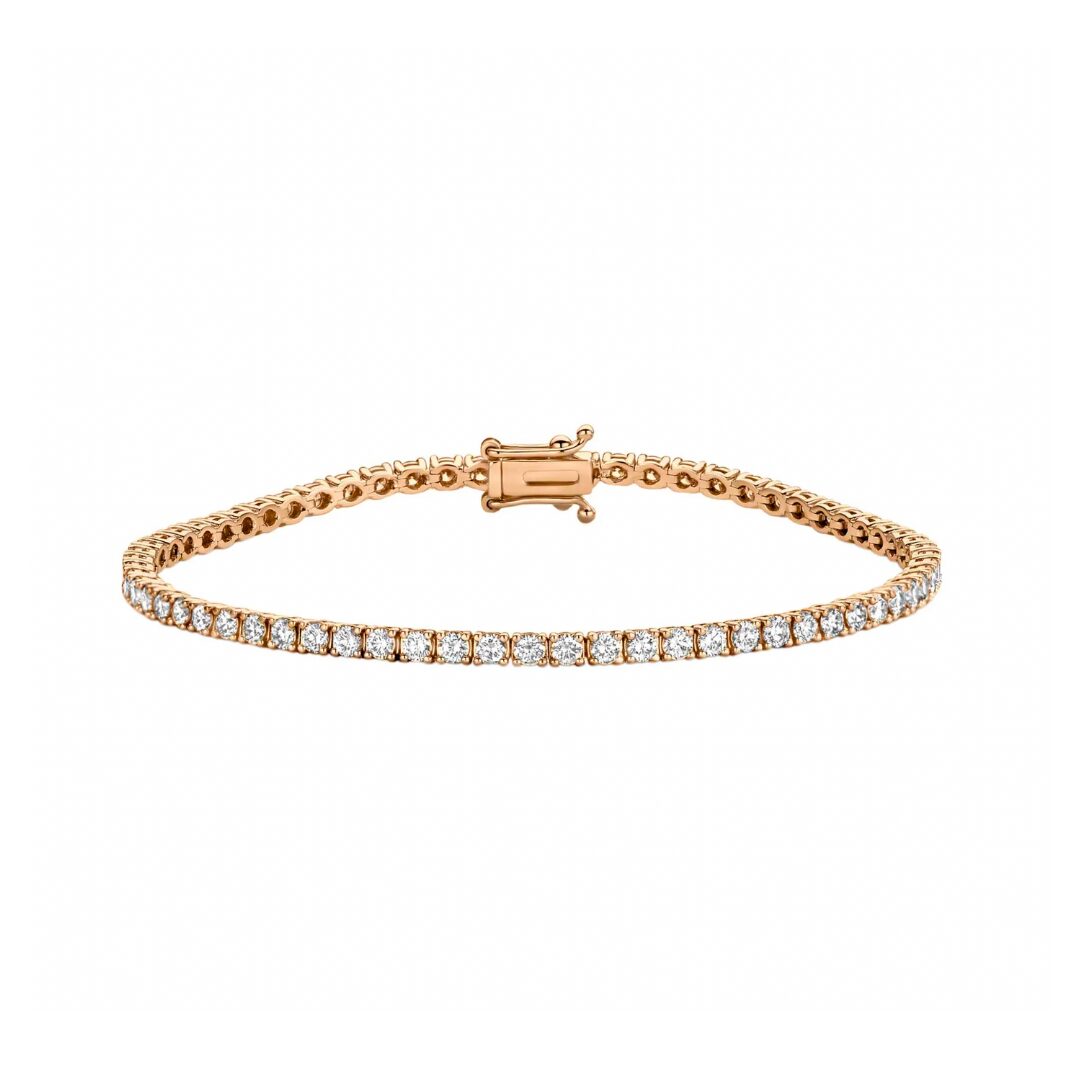 Bracciale Tennis con oro rosa etico 18k Fairmined e diamanti lab grown | Fàbera Jewelry etica e artigianale