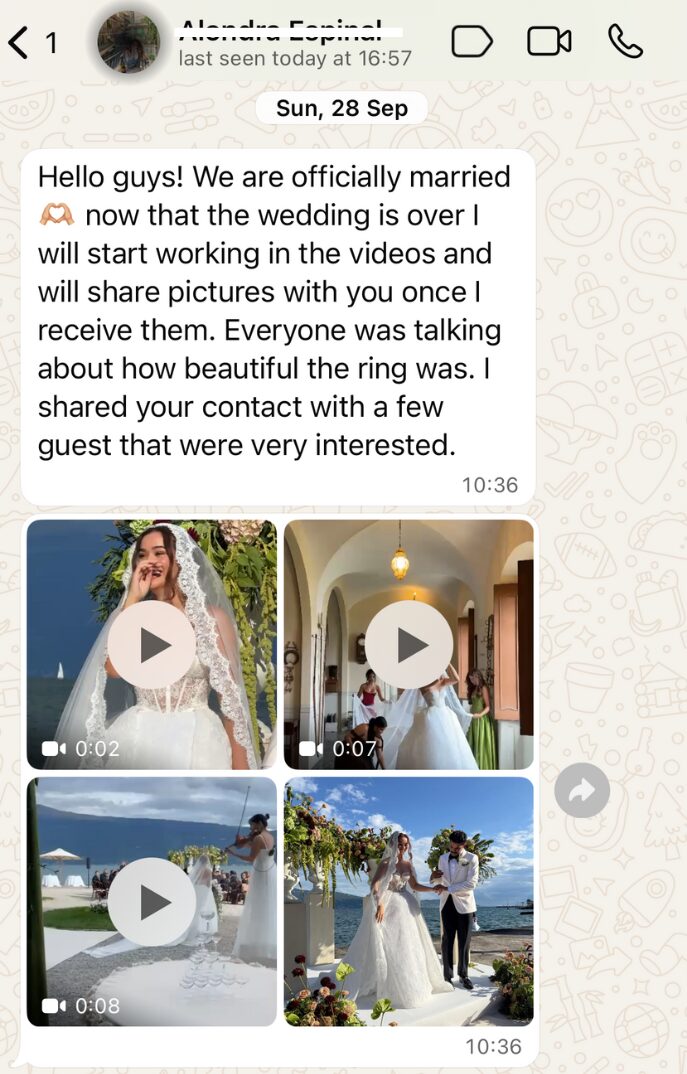 Testimonianze su anelli di fidanzamento su misura Fàbera con diamanti lab grown.